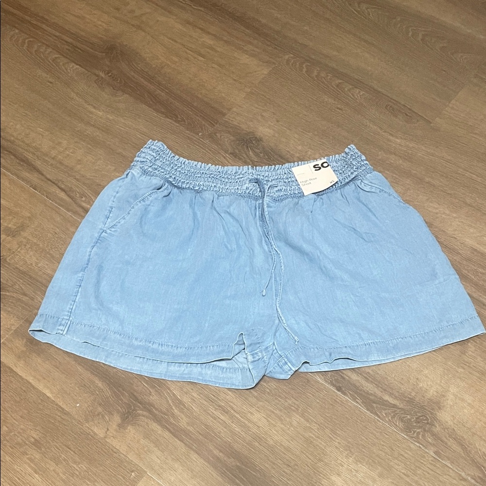 SO Women's Sky Blue High Waist Shorts